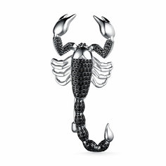 Брошь Dewi, серебро, 925 проба, родирование, фианит