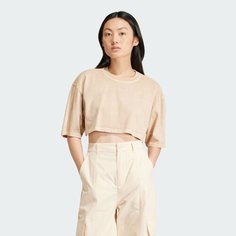 Футболка спортивная adidas Originals Essentials+ Cropped Tee, размер L INT, beige
