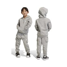 Худи спортивное adidas Originals Half-Zip Hoodie Cargo Pants Set, размер 6-7 лет, серый