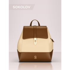 Рюкзак SOKOLOV, бежевый/коричневый