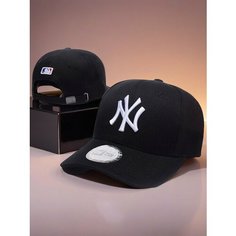 Бейсболка мужская NY для мужчин и женщин, размер 55/60, черный/белый Без бренда