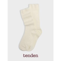 Носки TENDEN, комплект, 2 пары, размер one size, молочный