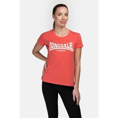 Футболка LONSDALE, размер L, красный, белый, розовый