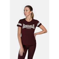 Футболка LONSDALE, размер XS, красный, бордовый, белый