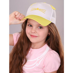 Бейсболка Поляярик для девочек, размер 48-50, лимонный