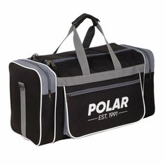 Сумка спортивная POLAR, 31 л, 21х27х54 см, ручная кладь, черный, серый