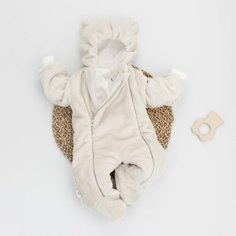 Комбинезон KinDerlitto, закрытая стопа, размер 62-68, 002 бежевый