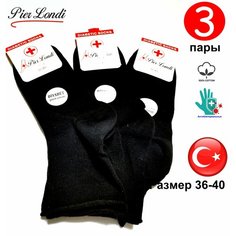 Носки Pier Londi, комплект, 3 пары, 3 уп., размер 36/40, черный