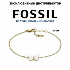 Браслет FOSSIL, искусственный камень, кристалл, желтый