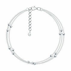 Браслет SOKOLOV, серебро, 925 проба, родирование, длина 18 см.