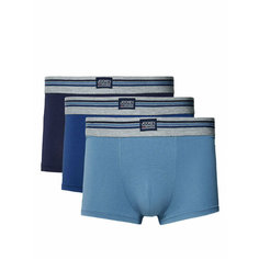 Трусы Jockey Cotton Stretch, комплект из 3 шт., размер 2XL, голубой