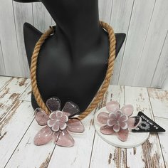 Колье PJ Murano, бежевый, розовый