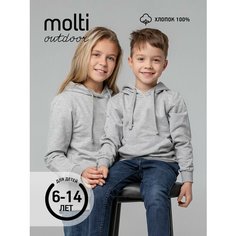 Худи molti, размер 6 лет, серый меланж