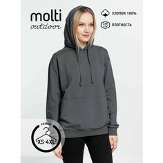 Худи molti, размер 44, , темно-серый, темно-серый