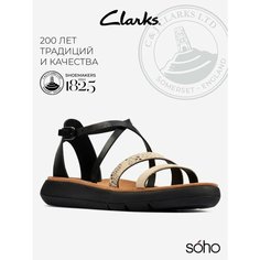 Сандалии Clarks, размер 42 EU, черный