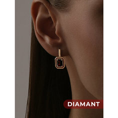 Серьги Diamant, красное золото, 585 проба, эмаль, гранат, размер 20 мм, , красный
