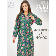 Халат ЛайМ, размер 52, темно-зеленый