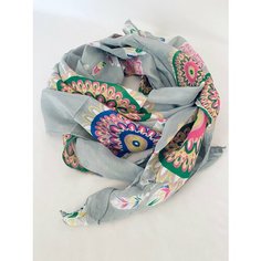 Шарф Girandola для женщин,150х70 см, разноцветный/серый