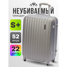 Чемодан TEVIN, 52 л, размер S+, серый