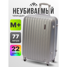 Чемодан TEVIN, 77 л, размер M+, серый