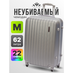 Чемодан TEVIN, 62 л, размер M, серый