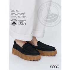Лоферы Clarks, размер 8D UK, черный