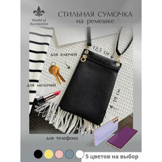 Сумка кросс-боди World of Accessories, фактура гладкая, черный