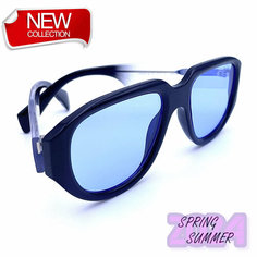 Солнцезащитные очки SmakhtinS eyewear & accessories, черный, голубой