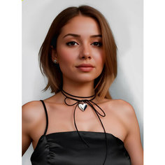 Колье, длина 17 см, серебристый Нет бренда
