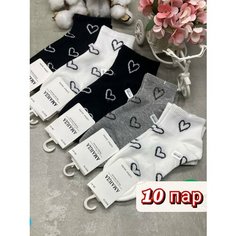 Носки BGT Носки женские турецкие тонкие хлопковые набор 10 пар штуки 36 37 38 39 40 укороченные весна лето турция со слабой не тугой резинкой модные носочки летние мягкие демисезонные в кроссовки для весны осенние весенние летние красивые цветные коро