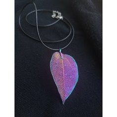 Колье, длина 45 см, фиолетовый/зеленый Нет бренда