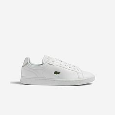 Кеды LACOSTE Carnaby Pro BL Leather Tonal, размер T7, белый/серый