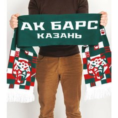Шарф АК БАРС для мужчин и женщин,150х20 см, 150*20, красный, зеленый