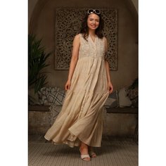 Платье Naemy beach, размер L/XL, бежевая полоска