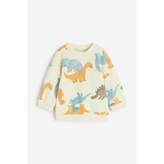 Толстовка H&M, размер 74, синий, оранжевый, бежевый