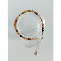 Браслет Gem Garden, турмалин, 1 шт., размер 18 см, размер one size, диаметр 9 см, коричневый