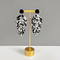 Серьги пусеты Inna Voropaeva jewelry, размер 70 мм, черный 2