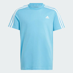 Футболка adidas Essentials 3, размер 176, semi blue burst / white