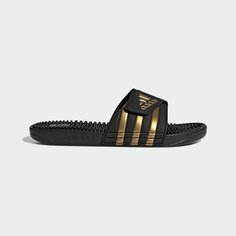 Шлепанцы adidas Adissage, размер 6 UK, Core Black / Gold Metallic / Core Black