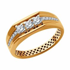 Кольцо SOKOLOV, красное золото, 585 проба, фианит, размер 20