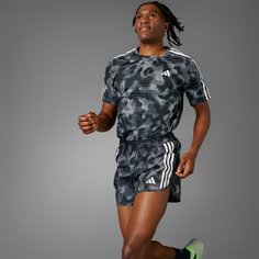 Шорты adidas Own the Run 3-Stripes Allover Print, размер M 7", grey four/grey six/carbon/black