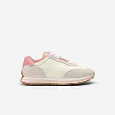 Кроссовки LACOSTE, размер T35, молочный/розовый