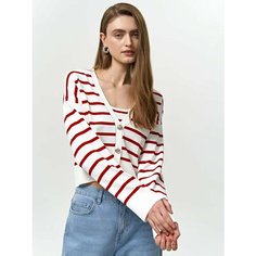 Кардиган Calista Полосатый кардиган, размер S, , экрю, красный