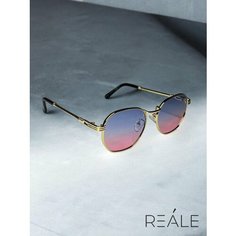 Солнцезащитные очки REALE, золотистый/голубой/розовый