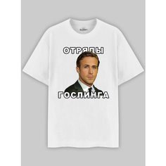 Футболка ALCRAFT GOSLING collection, размер L, белый, черный, коричневый, зеленый