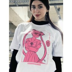Футболка ALCRAFT SAILOR MOON collection, размер S, черный, розовый, белый