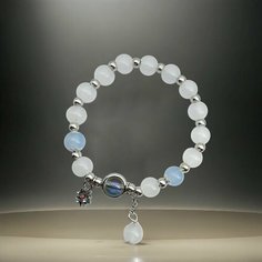 Браслет, искусственный камень, голубой Aqualine