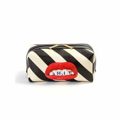 Косметичка Seletti, 25.5х15х12.5 см, , белый/черный