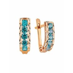 Серьги AZADE, красное золото, 585 проба, фианит, размер 10 мм, длина 1 см, , красный