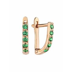 Серьги конго AZADE, красное золото, 585 проба, фианит, размер 1 мм, длина 0.8 см, , красный